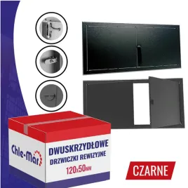 drzwiczki-rewizyjne-inspekcyjne-dwuskrzydlowe-maxi-120x50cm-czarne-pokretlo