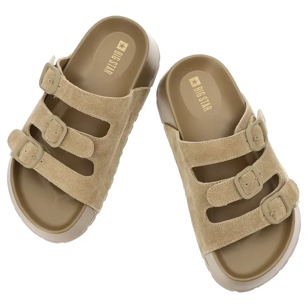 klapki-big-star-tt274530-camel-wzor-dominujacy-bez-wzoru