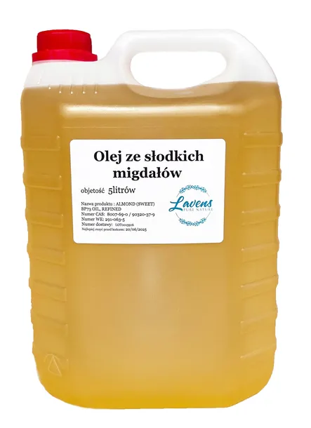 Olej Ze Słodkich Migdałów 5L Migdałowy Masaż Olejek do Ciała, Włosów, Twarz