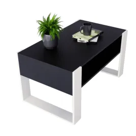stolik-kawowy-lawa-karo-92-cm-z-polka-czarny-bialy-loft-92x536x45