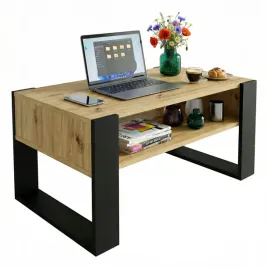 stolik-kawowy-lawa-karo-92-cm-z-polka-dab-artisan-czarny-loft-92x536x45