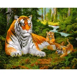 haft-diamentowy-mozaika-5d-tygrys-z-mlodymi-30x40