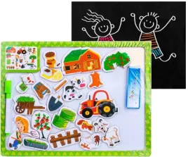 tablica-magnetyczna-suchoscieralna-kredowa-farma-ukladanka-magnesy