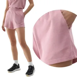 krotkie-spodenki-damskie-4f-dresowe-sport-casual-bawelna-wiosenne-ss24f286