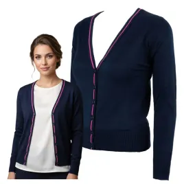 sweter-damski-kardigan-granatowy-rozpinany-na-guziki-rozowa-lamowka-3xs