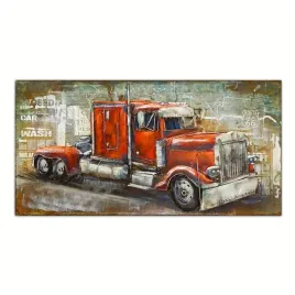 obraz-metalowy-3d-loft-auto-ciezarowka-2-140x70-cm