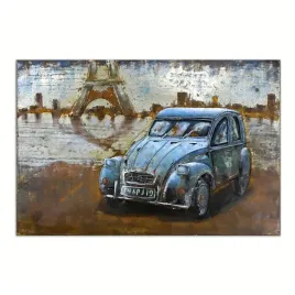 obraz-metalowy-3d-loft-auto-citroen-2cv-120x80-cm