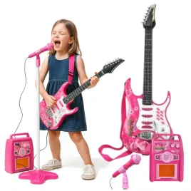 gitara-elektryczna-dla-dzieci-z-mikrofonem-i-wzmacniaczem-swieci-rockowa