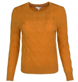tommy-hilfiger-sweter-damski-welniany-warkocz-pomaranczowy-xs
