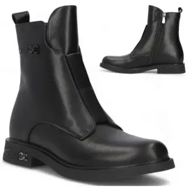 botki-damskie-36-skorzane-workery-filippo-z-zamkiem-czarne-sztyblety-modne