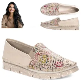 maciejka-mokasyny-damskie-38-skora-bezowe-polbuty-eleganckie-modne-wiosna