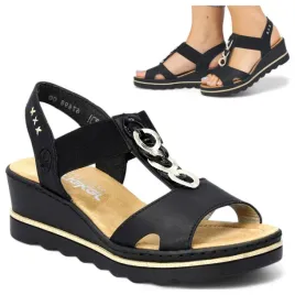 eleganckie-sandaly-damskie-na-koturnie-38-rieker-wsuwane-wygodne-czarne