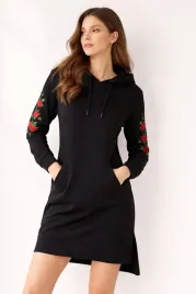 sukienka-tunika-z-haftem-roze-czarna