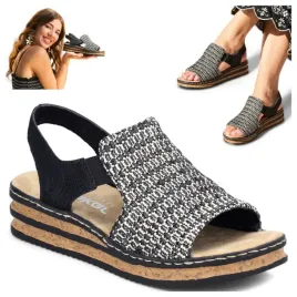 sandaly-damskie-sportowe-na-koturnie-39-rieker-wsuwane-eleganckie-czarne