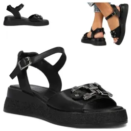 filippo-damskie-sandaly-40-ze-skory-platforma-modne-sportowe-lekkie-czarne