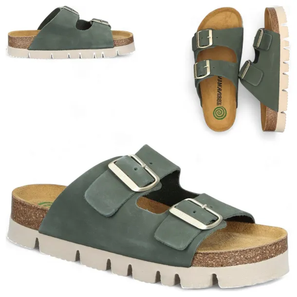 Klapki Damskie SKÓRZANE 39 dr. BRINKMANN z klamrami Eleganckie Wygodne