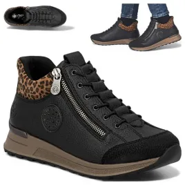 rieker-sneakersy-damskie-41-sportowe-wygodne-polbuty-ocieplane-zamek-czarne