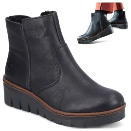 damskie-botki-rieker-39-zimowe-buty-cieple-eleganckie-wsuwane-na-koturnie