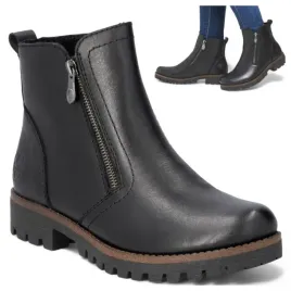 botki-damskie-skorzane-rieker-37-eleganckie-plaskie-wygodne-modne-czarne