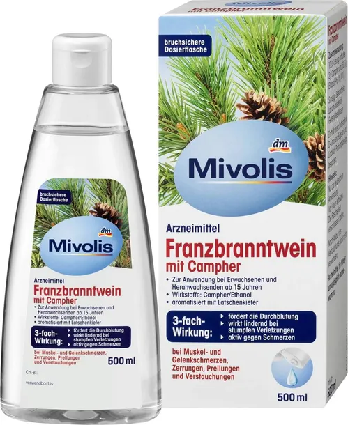 MIVOLIS Franzbranntwein Nalewka Franciszkańska z kamforą 500 ml z NIEMIEC
