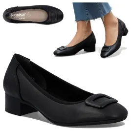 czolenka-damskie-skorzane-38-rieker-czarne-eleganckie-wygodne-niski-obcas