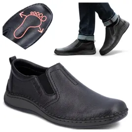 polbuty-meskie-skorzane-46-rieker-eleganckie-mokasyny-wygodne-czarne-lekkie