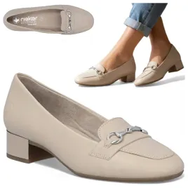 polbuty-damskie-skorzane-37-rieker-bezowe-eleganckie-wygodne-niski-obcas
