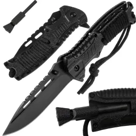 noz-skladany-taktyczny-sprezynowy-linka-paracord-krzesiwo-wojskowy-survival