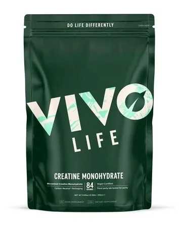 Monohydrat Kreatyny Mikronizowana Vivo Life Wegańska Kreatyna 252g/84porcje