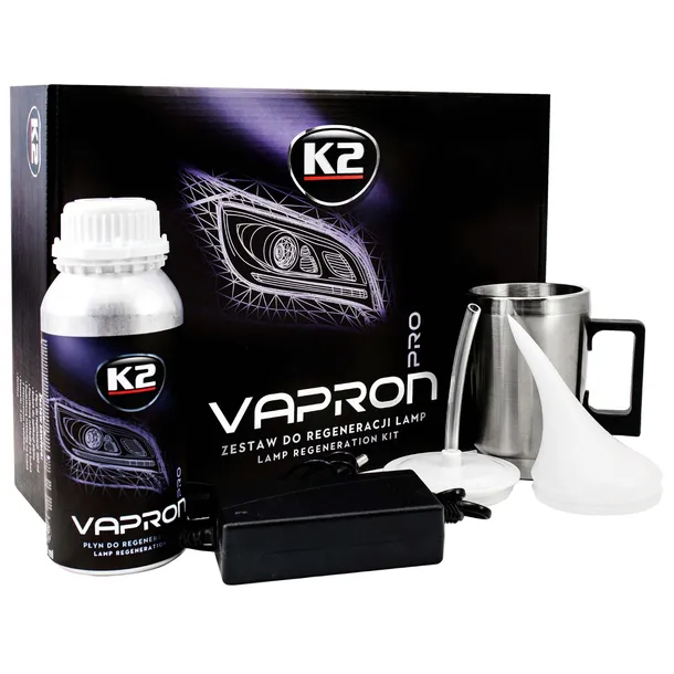 K2 VAPRON Zestaw do Regeneracji Lamp Reflektorów MAGICZNY CZAJNICZEK Płyn