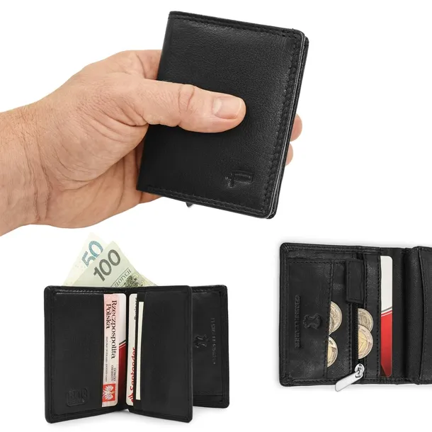 Portfel Męski Skórzany Mały i Pojemny z RFID City Style MINI Pako Jeans
