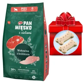 Zdjęcie produktu Pan Mięsko z Ziołami wołowina z królikiem chrupki M 9kg