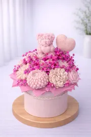 prezent-na-chrzest-candle-flower-box-wieczny-bukiet-urodziny-imieniny