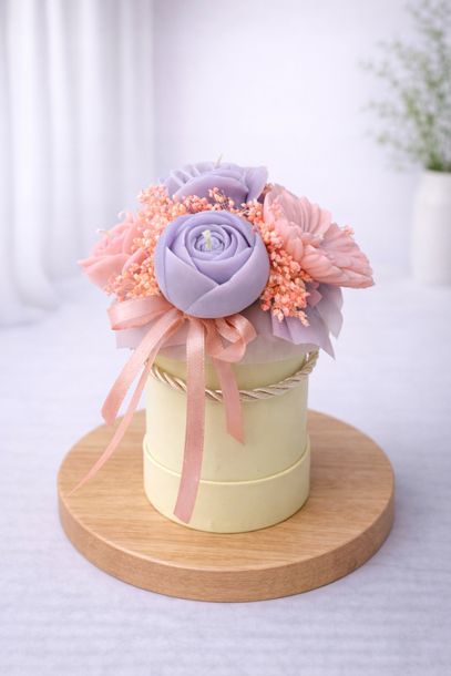 Flower Box Świece Sojowe Prezent Urodziny Imieniny Wieczny Bukiet