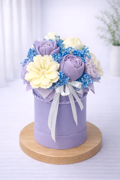 Flower Box Świece Sojowe Prezent Urodziny Imieniny Wieczny Bukiet