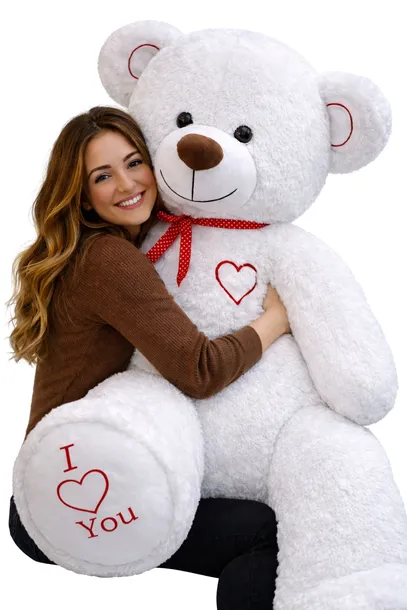 DUŻY MIŚ PLUSZOWY MASKOTKA 160cm. WIELKI PLUSZAK - BIAŁY PREZENT