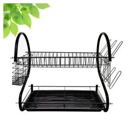 ociekacz-na-naczynia-sztucce-pojemna-dwupoziomowa-suszarka-podstawka-czarna