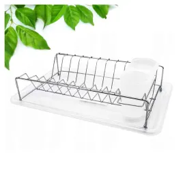 ociekacz-na-naczynia-jednopoziomowy-nierdzewny-suszarka-z-podstawka-biala