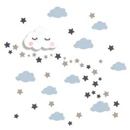 naklejki-na-sciane-dla-dzieci-dekoracja-gwiazdki-chmurki