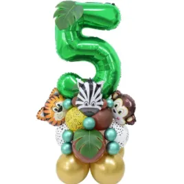 balony-foliowe-lateksowe-cyfra-5-zielona-zoo-zwierzeta-dekoracja-urodziny