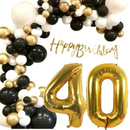 girlanda-balonowa-balony-zlote-czarne-biale-40-urodziny-party-dekoracja