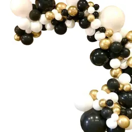girlanda-balonowa-balony-czarne-biale-zlote-urodziny-dekoracja
