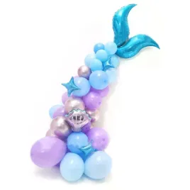 balony-niebieskie-fioletowe-syrenka-morska-girlanda-balonowa-urodziny