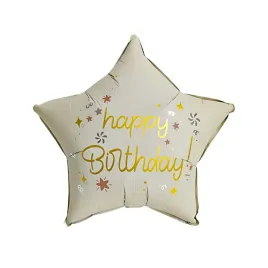 balon-foliowy-gwiazdka-bezowa-happy-birthday-urodziny-roczek-dekoracja