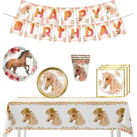 talerze-kubki-obrus-baner-serwetki-papierowe-kon-farma-zwierzeta-urodziny