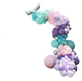 balony-syrenka-morskie-urodziny-roczek-kolorowe-girlanda-balonowa-zestaw