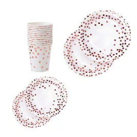 biale-w-rose-gold-kropki-kropeczki-talerze-kubeczki-papierowe-urodziny