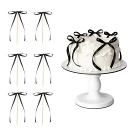 czarne-kokardki-na-tort-topper-zestaw-12-szt-dekoracje-urodziny-party