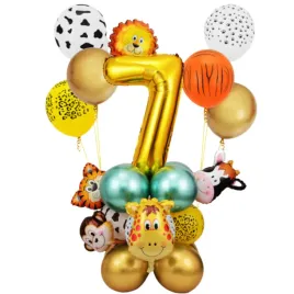 balony-foliowe-zlote-cyfra-7-zwierzeta-zoo-urodziny-dekoracja-party