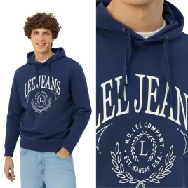 lee-hoodie-medieval-blue-granatowa-bawelniana-bluza-z-kapturem-nadruk-xl